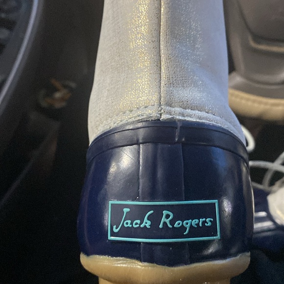 Beautiful Gold and Navy Blue Jack Roger’s Duck Boots - Picture 4 of 8